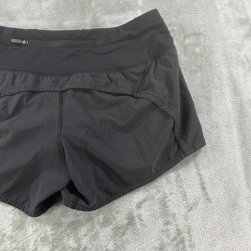 Lululemon Shorts Womens 6 Black Running Lined Zip Pocket Athletic Training - Picture 6 of 10